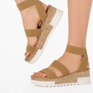 Open toe ankle strap casual platform espadrilles wedge sandals